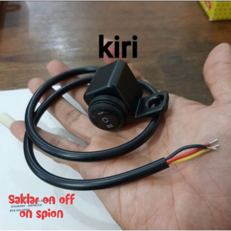 saklar lampu on/of besi motor spion tombol kota 2 in1 kiri  universal 1 tombol