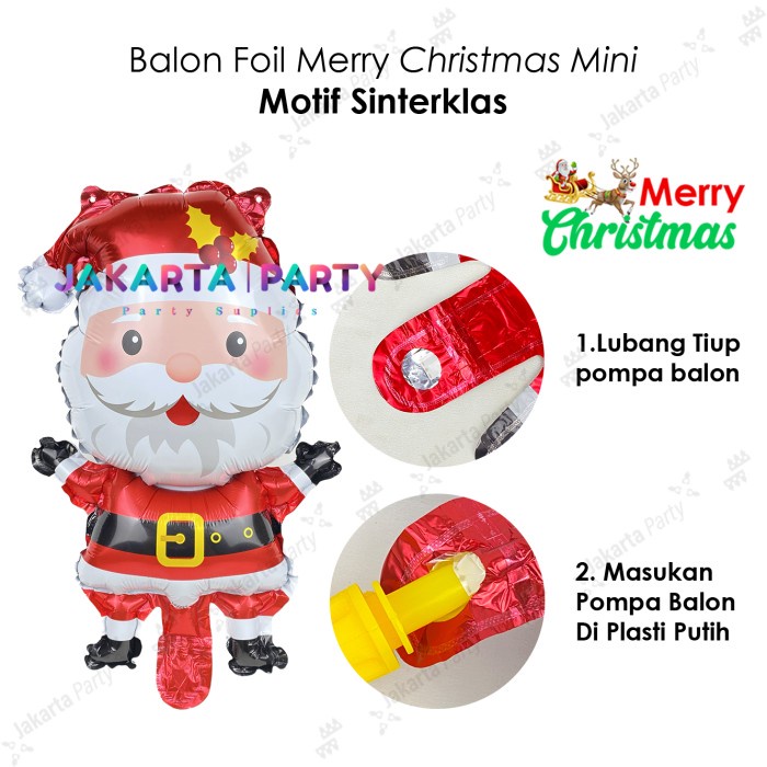 Balon Foil Santa Mini Sabuk / Balon Foil Natal / Balon Foil Xmas