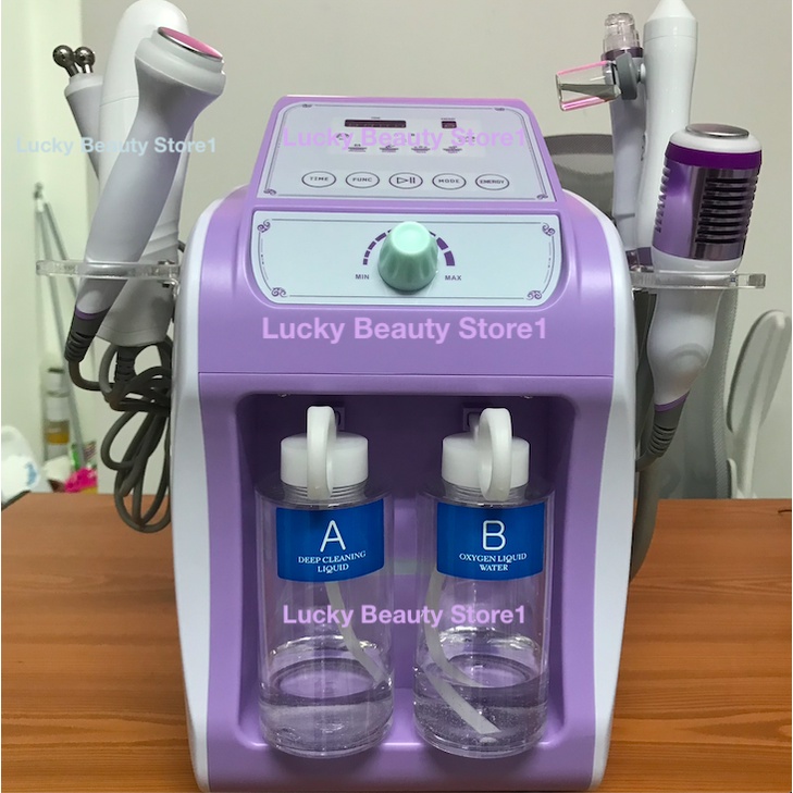 Terbaru alat facial 6 in 1 hydra dermabrasi hydro peel penghilang komedo skin scruber oxygen spray rf bio lifting ultrasound ultrasonic serum detox hont and cold panas dingin