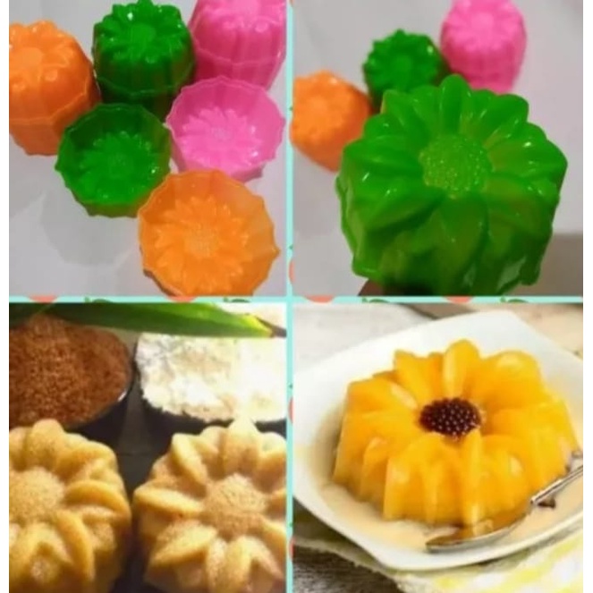 Cetakan Kue Bahan Plastik / Cetakan Agar agar Teratai / Cetakan Puding Teratai Bahan Plastik isi 12pcs