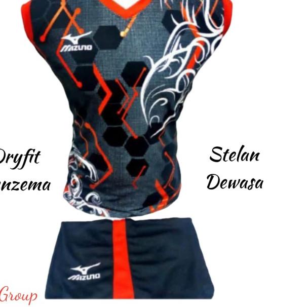 Jersey badminton Jersey olahraga stelan mizuno terbaru - Hitam merah, M