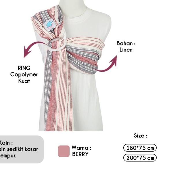 Elephas Ring Sling Motif - BERRY LINEN