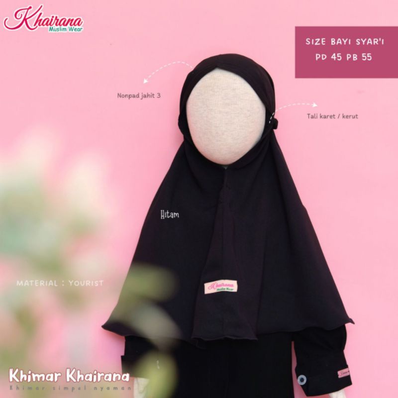 Khimar baby balita by Khairana for kids/hijab instan anak Khairana/khimar murah anak by Khairana/khi