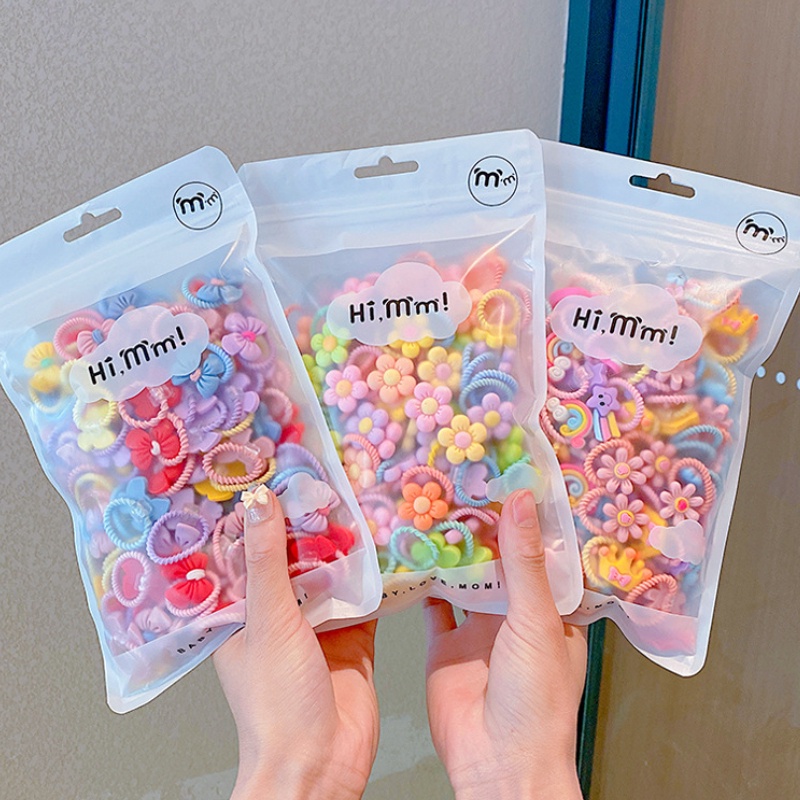 10pcs / set Ikat Rambut Karet Gaya Korea Motif Kartun Hewan / Buah Untuk Bayi / Anak Perempuan