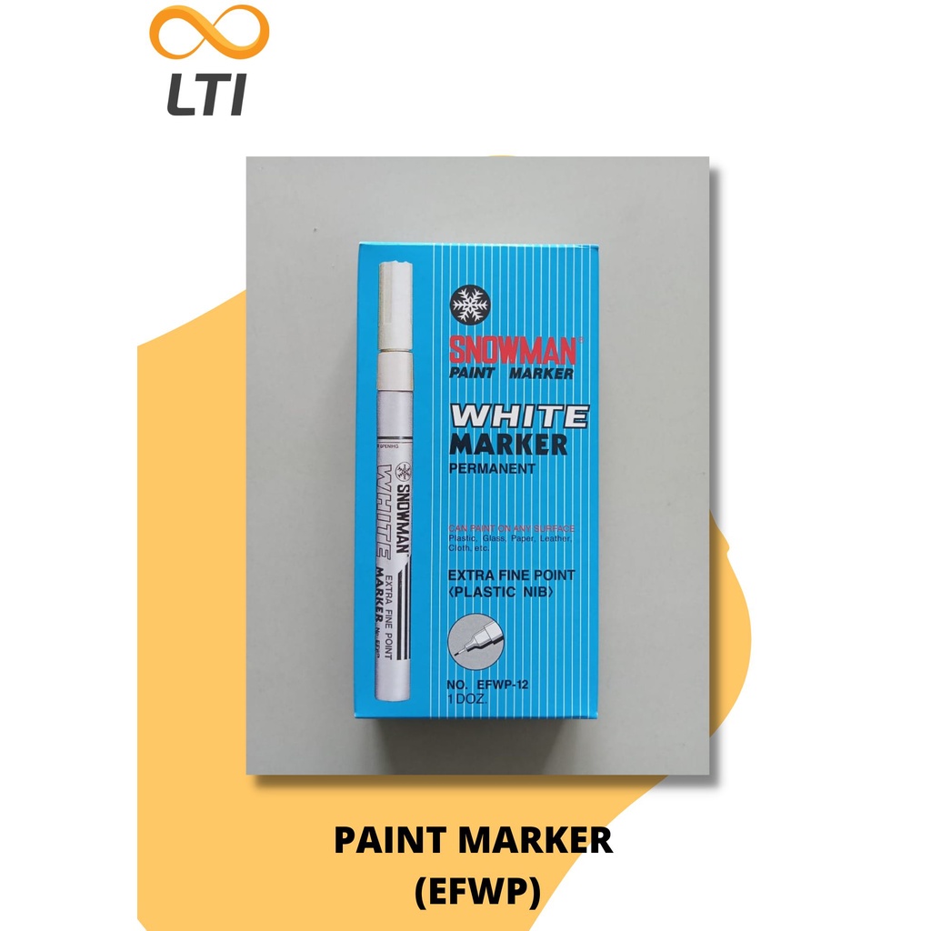 

Spidol Snowman Paint Marker Extra Fine Marker White EFWP-12/ LSN BISA CAMPUR WARNA - HEMAT