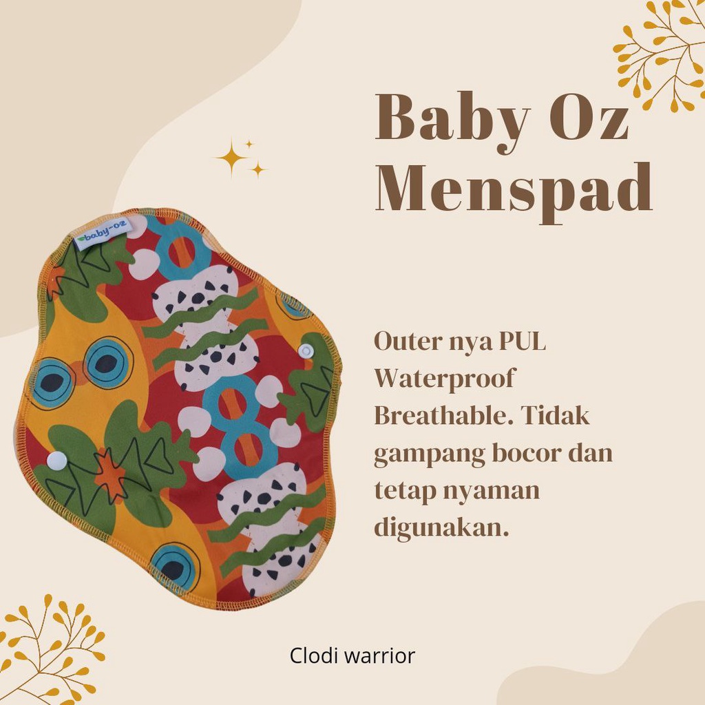 MENSPAD BABY OZ (BELLE OZ)- Motif | Pembalut kain wanita cuci ulang Mensped sehat alami