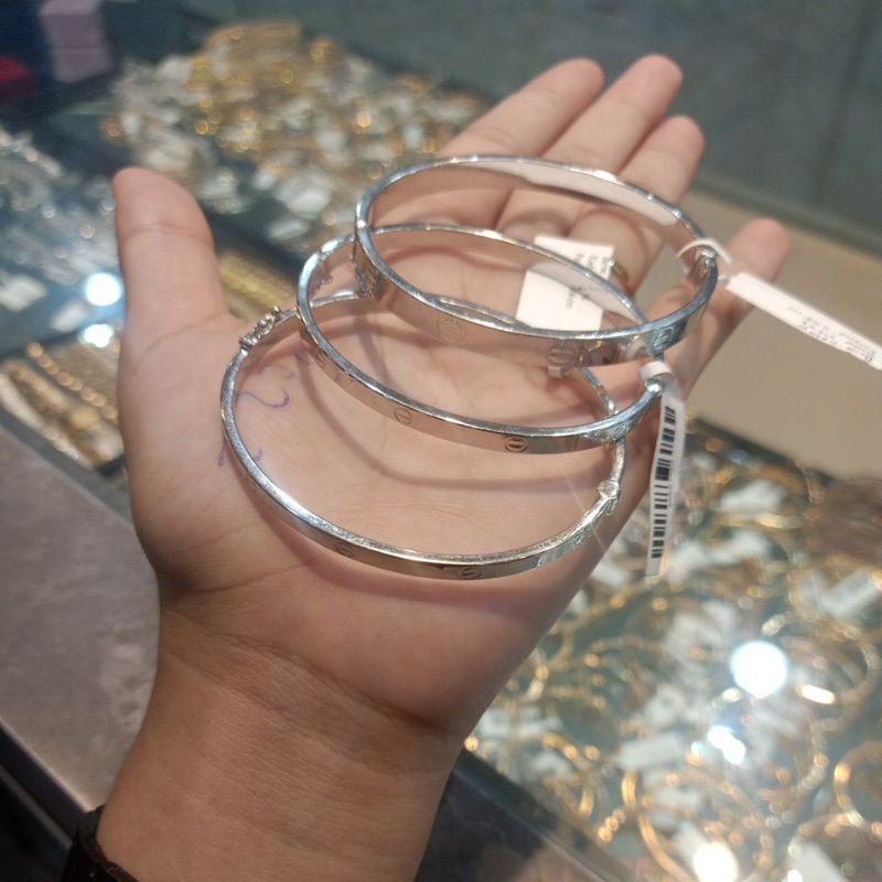 gelang cekak catier emas putih 375