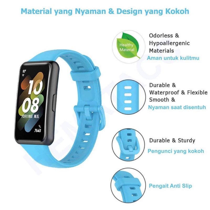 Strap Huawei Band 7 / 6 Tali Jam Silicone Soft Silikon Premium