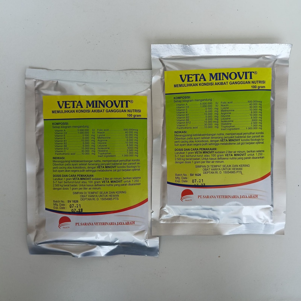VETA MINOVIT 100 GR VITAMIN HEWAN ASAM AMINO - like Aminovit