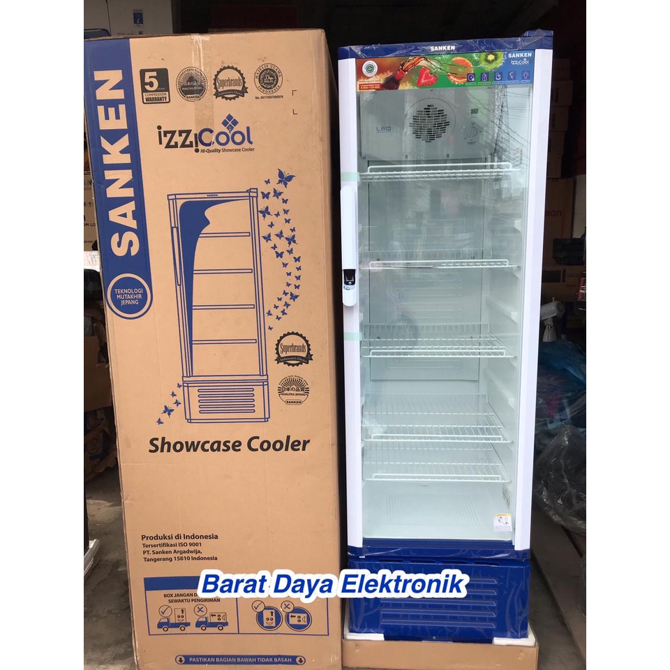 SHOWCASE TINGGI 5 RAK PENDINGIN SANKEN SRS - 275 LEMARI PENDINGIN MINUMAN SHOWCASE SANKEN