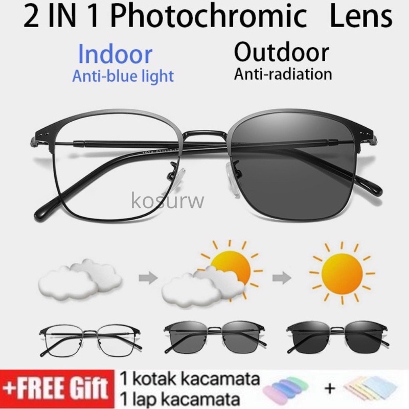 KACAMATA PHOTOCROMIC KOTAK