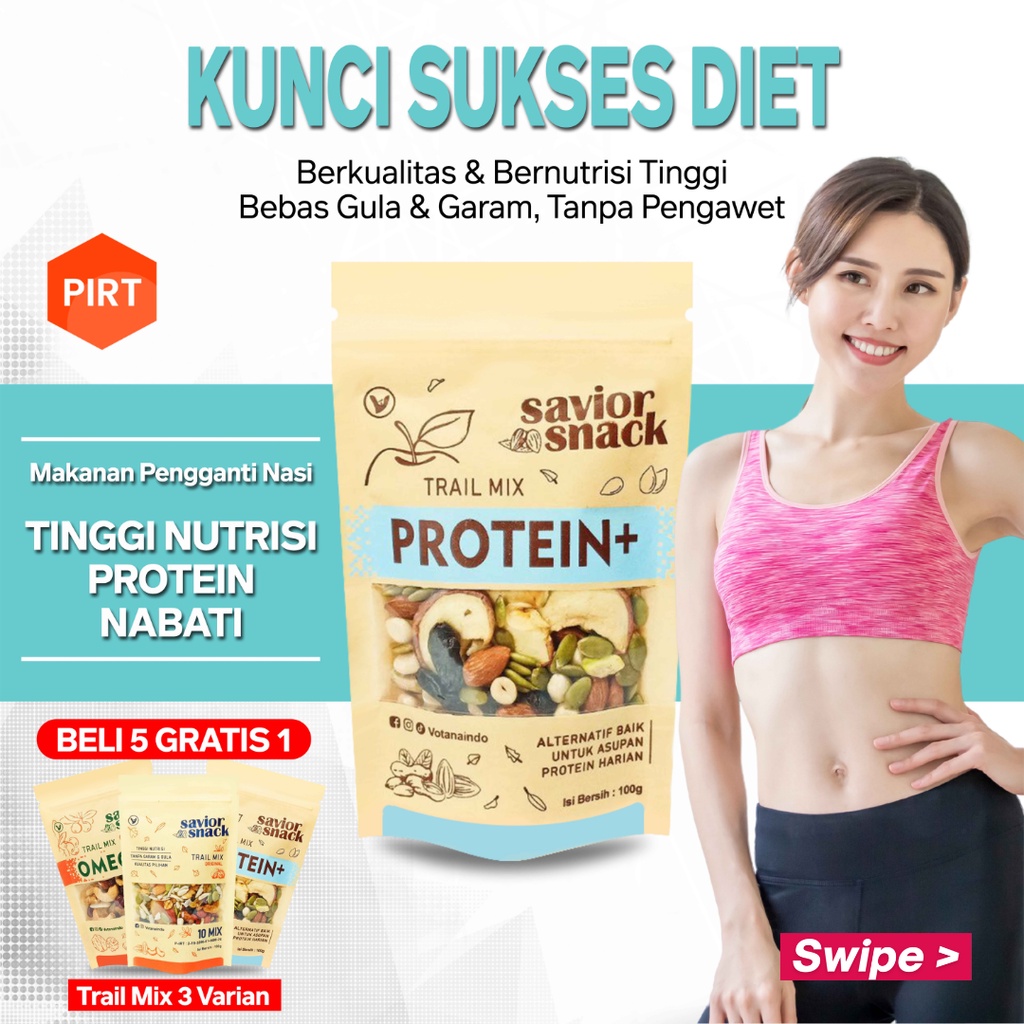 Cemilan Diet Rendah Kalori dan Rendah Gula SAVIOR SNACK PROTEIN+ Makanan Pengganti Nasi Untuk Diet Alternatif Baik Untuk Asupan Protein Harian