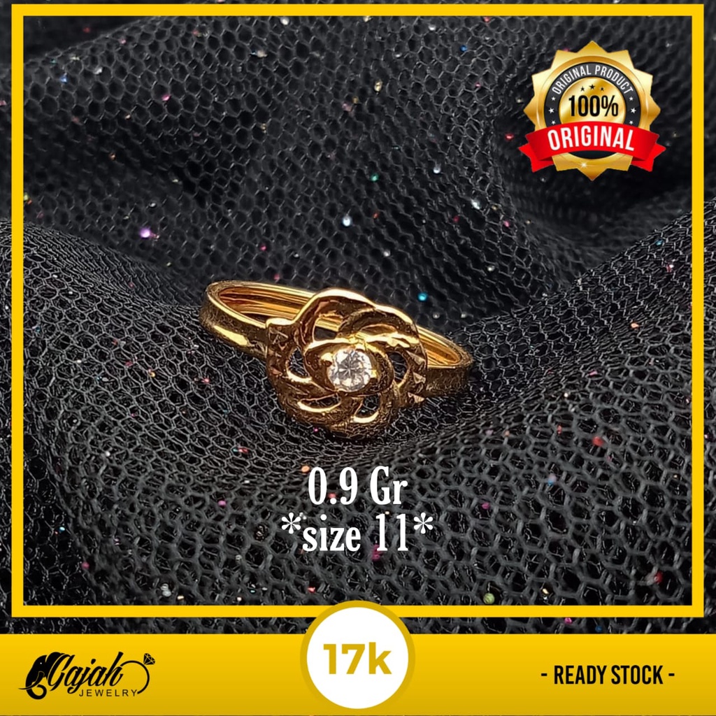 Cincin emas 17K - 0.9 gr kadar 750 - 3997