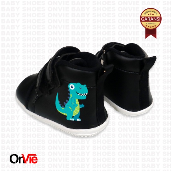 Sepatu Boots Bayi Perempuan Laki-laki Motif Dino Tirex Usia 6-12 Bulan | Sepatu Prewalker Onvie