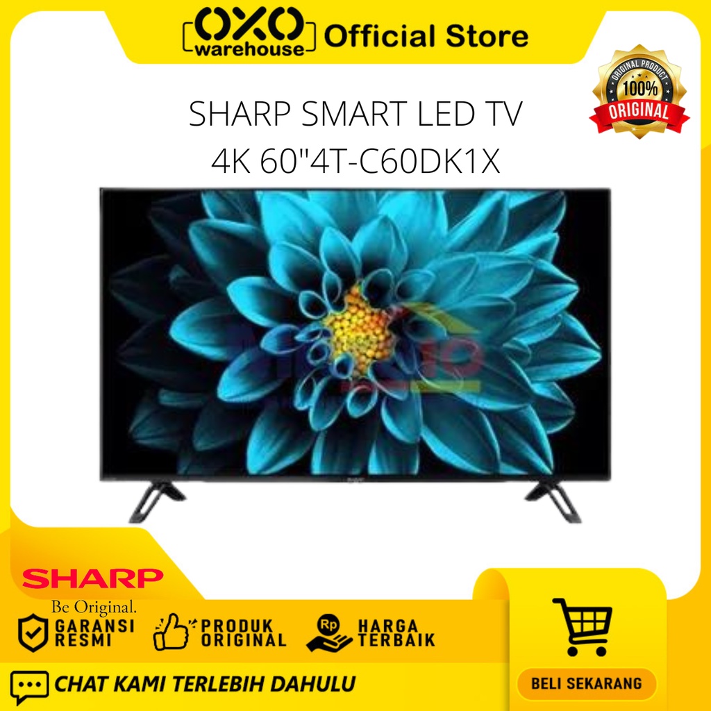 Sharp LED tV 4T-C60DK1X 60 Inch 4K Ultra-HD Resolution with HDR Garansi Resmi