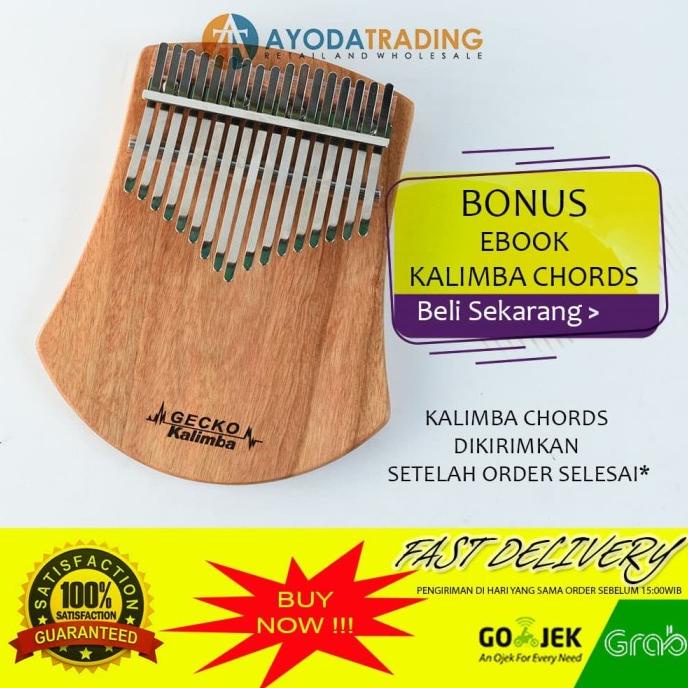 Paket Authentic Gecko Kalimba K17CAS Alat Musik Tradisional