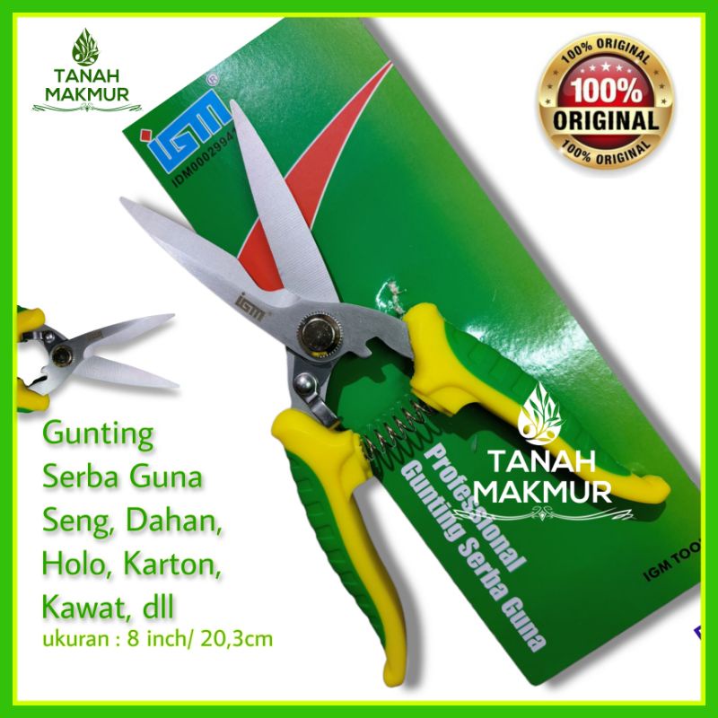

GUNTING SERBAGUNA GUNTING SENG KERTAS KARTON HOLO HOLLOW KAWAT PLAT KUAT GUNTING SERBA GUNA IGM 8inch SUPER TAJAM NYAMAN DIPAKAI