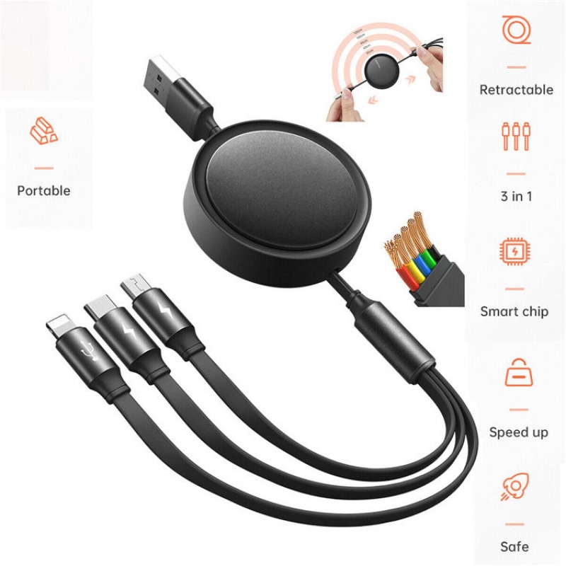 Mcdodo 3 in 1 Kabel Data / Charger Micro USB / Type C Fast Charging Untuk iPhone