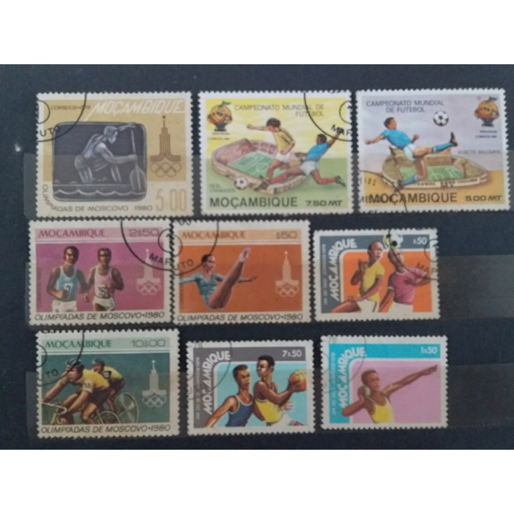 

prangko mozambik mocambique olahraga 9 lembar used