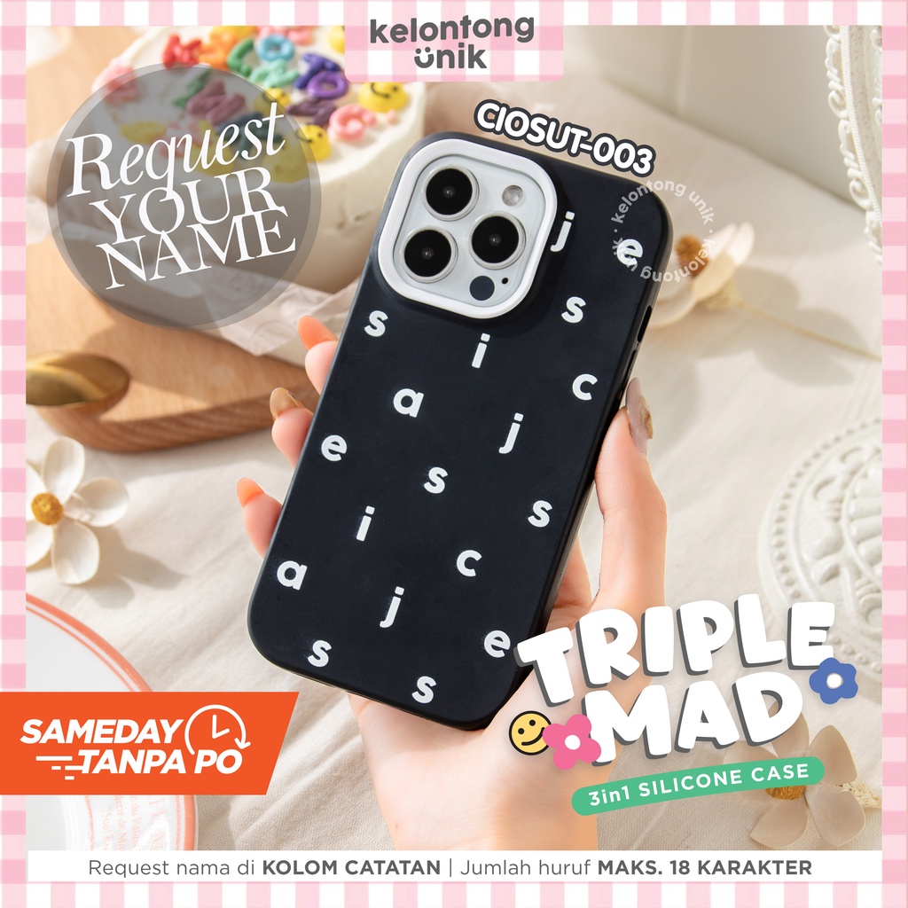 LANGSUNG KIRIM TANPA PO | (Seri 2) For iPhone - TRIPLE MAD 3in1 Silicone Case - Premium Case Custom Nama