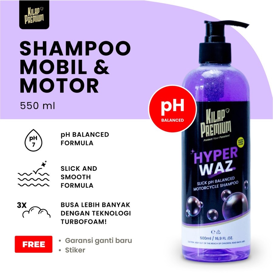 Kilap Premium Hyperwaz / Sabun Motor Mobil / Shampoo Mobil Motor Hi Foam