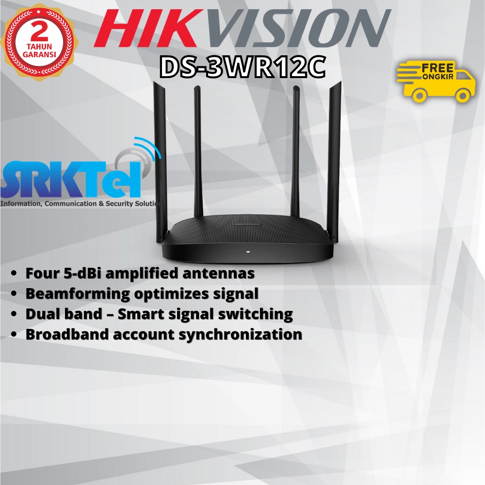 Jual Hikvision DS3WR12C AC1200 Wireless Router 4 Port LAN Shopee