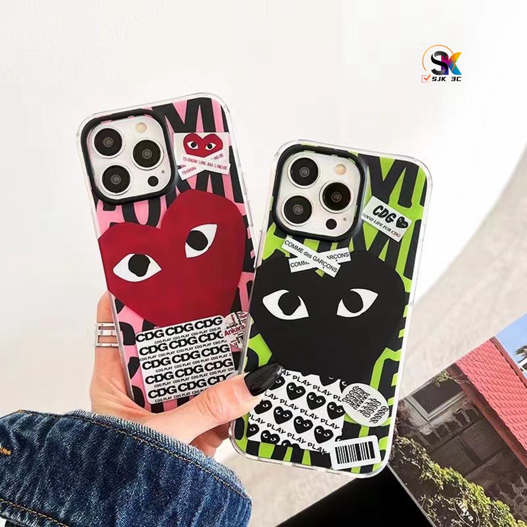 For CASE iPhone 14 Pro Max IMD anti fingerprint skin feeling high-quality Fashion Chaopai Love ( For iPhone 14 13 12 Pro Max CASE Ready )