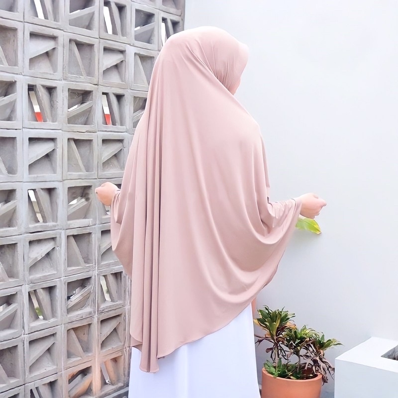 Jilbab Instan Bergo Hamidah Jumbo XL Spandek Jersey | Bergo Jersey Jumbo Ukuran XL