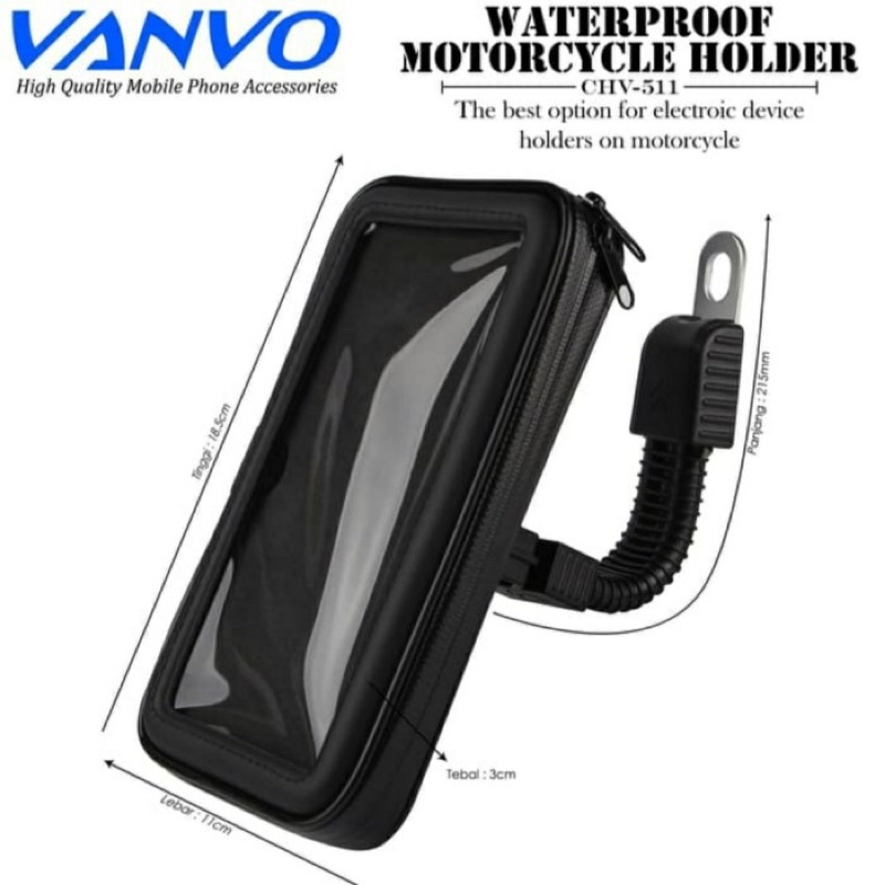 HOLDER / DUDUKAN HP SEPEDA MOTOR WATERPROOF VANVO CHV-511