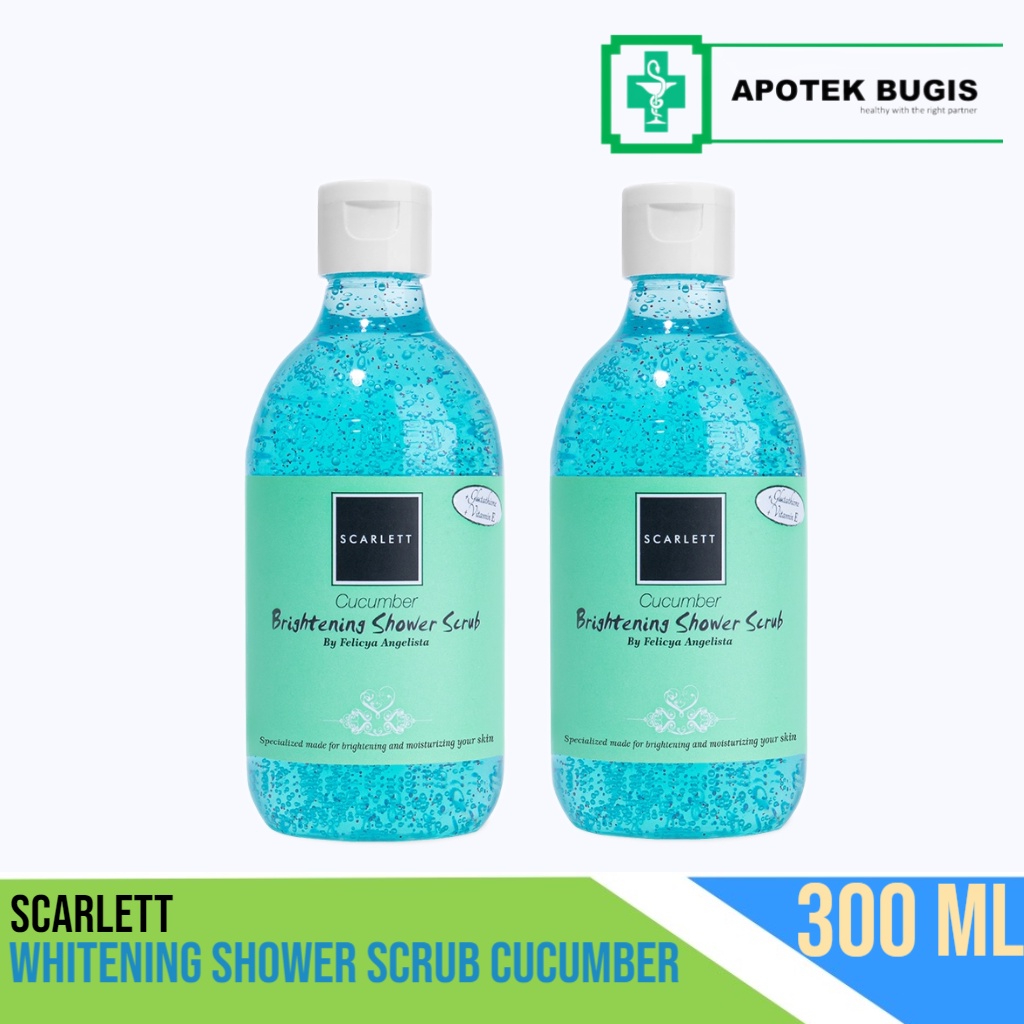 Scarlett Whitening Shower Scrub Cucumber 300 ml Lulur Mandi Pemutih