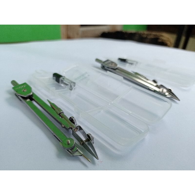 Jangka Besi Set Math Set Pensil Lingkaran Sorong Stainless Steel Murah Grosir