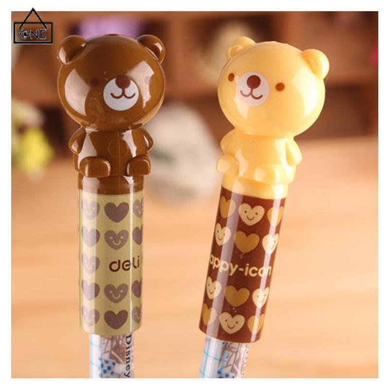 COD❤️4PCS Pensil Meliputi Tutup Pelindung Tutup Pensil Kartun Lucu Alat Tulis Siswa-A.one