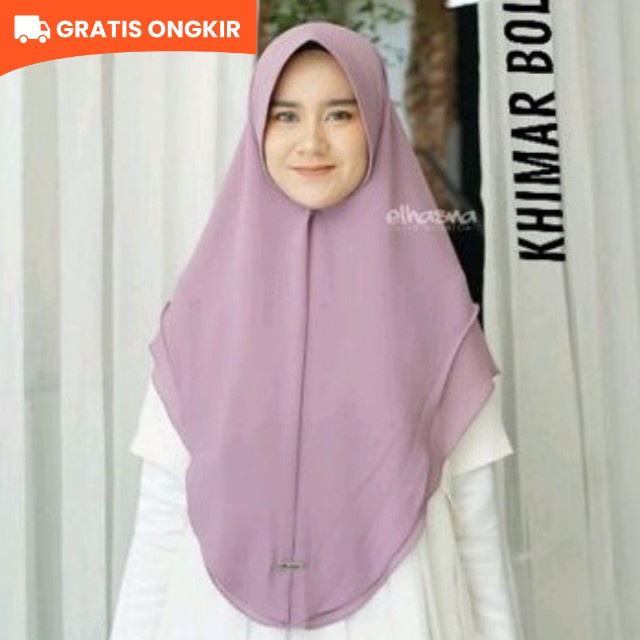 ELHASNA -  Khimar ( ZARA ) Bolak Balik Ceruty  Dua Layer Jilbab Instan Hijab