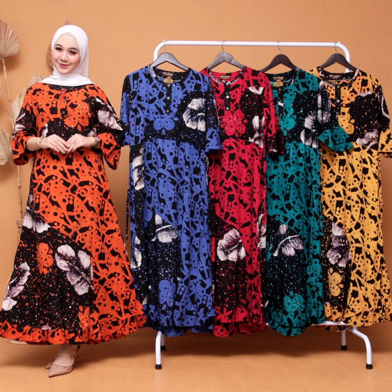 sekdress maura cetak cap / gamis batik maura / daster batik Pekalongan✓ daster murah viral