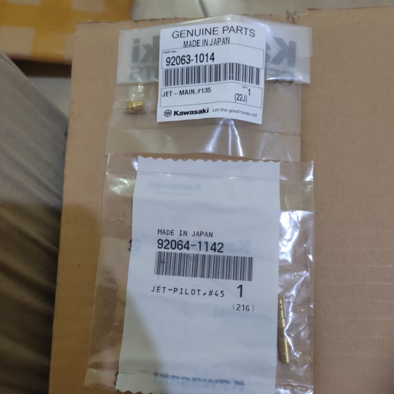 PILOT JET 42 MAIN JET 135 PJ 45 MJ 135 KARBURATOR KEIHIN 26 NINJA R SS KIS ORIGINAL