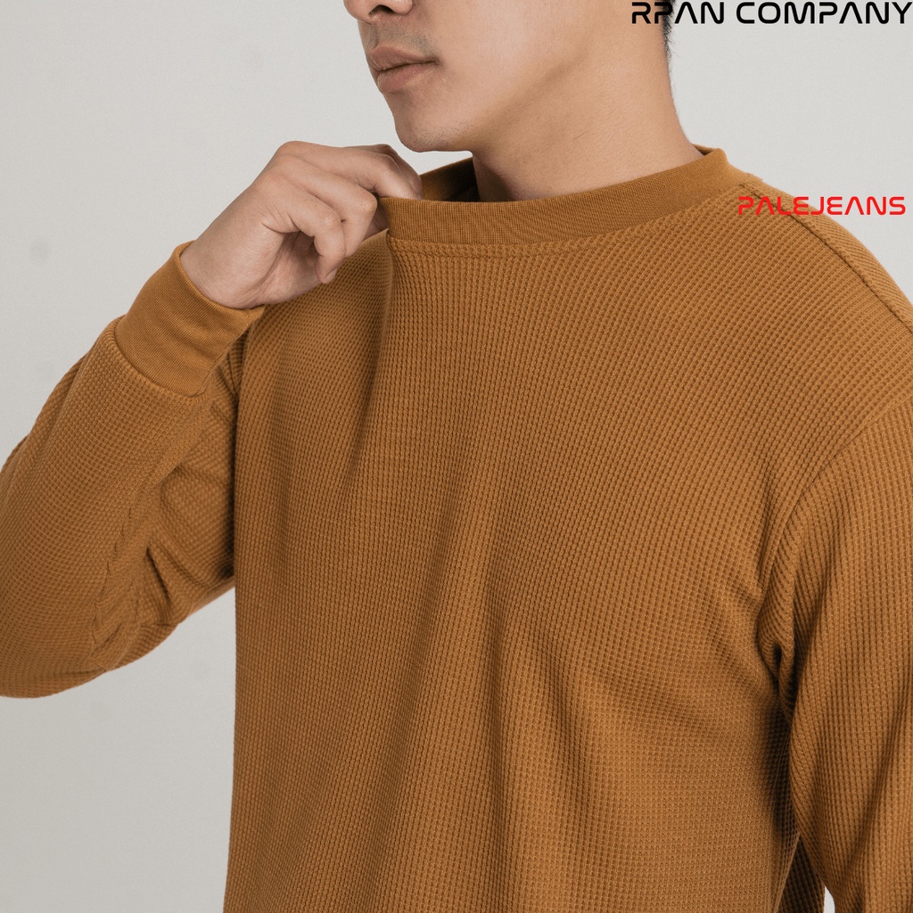 PaleJeans - Baju Waffle Tangan Panjang / Tshirt Waffle Long Sleeve RPAN.CO / Tees Big Waffle / Crewneck Waffle Unisex.