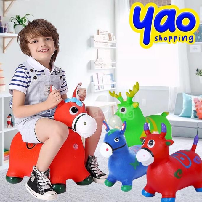 Mainan Kuda Kudaan Karet Animal Jumping Musik/Mainan Anak Kuda Karet