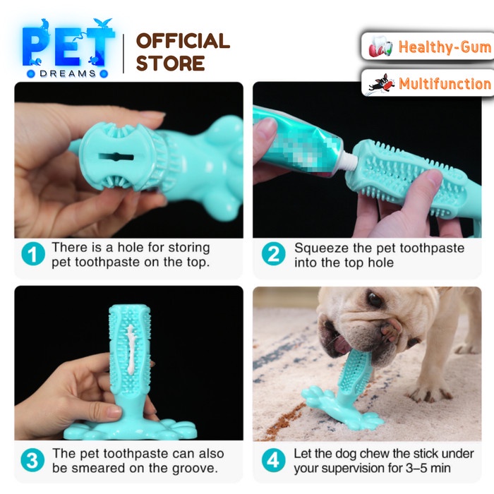 MAINAN GIGITAN ANJING PEMBERSIH GIGI DOG TOOTHBRUSH DENTAL CHEWING TOY