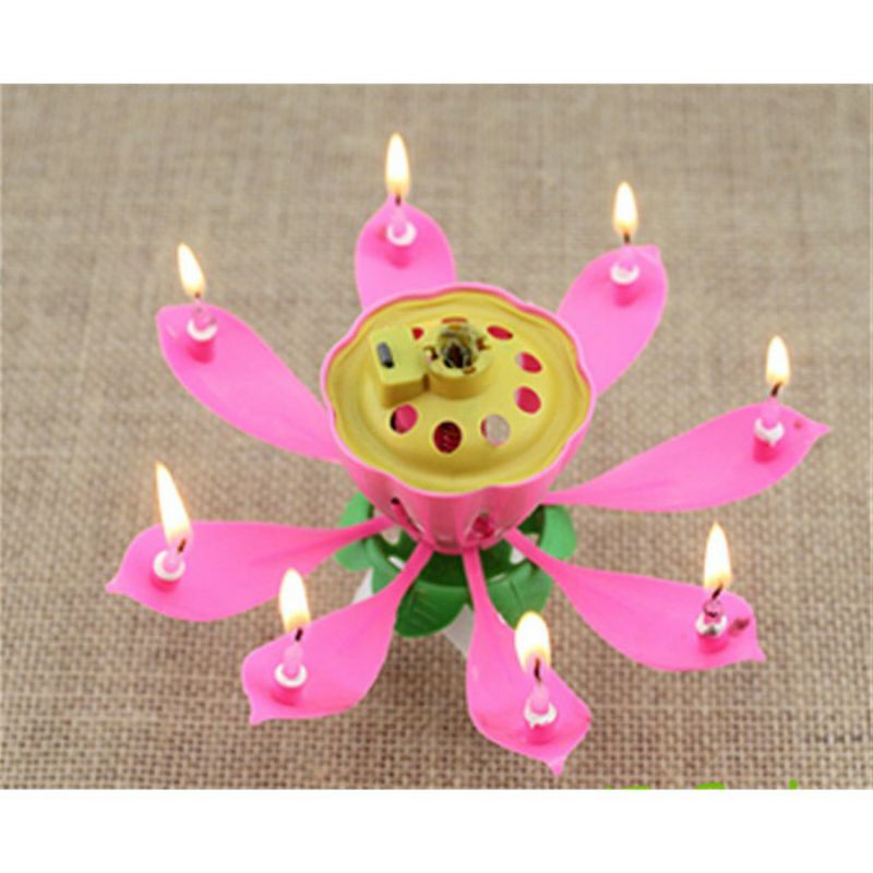 Lilin Musik Bunga Lotus / Teratai Music Candle Lotus Flowers