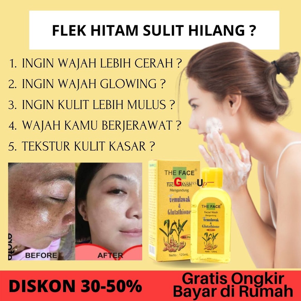 THE FACE Temulawak Facial Wash with Glutathione 125ml