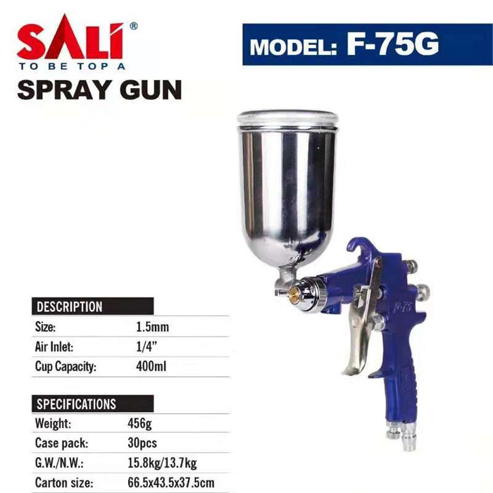 SALI F75G Spray Gun Cup Semprotan Cat Tabung Atas 400cc