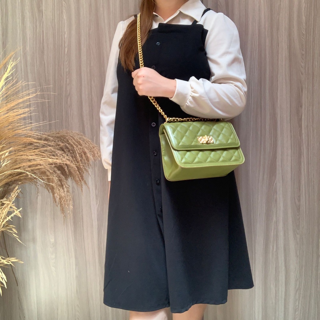 LUXY LX2207 TAS SELEMPANG WANITA CK MICAELA QUILTED CHAIN BAG KUALITAS ORIGINAL FACTORY OUTLET