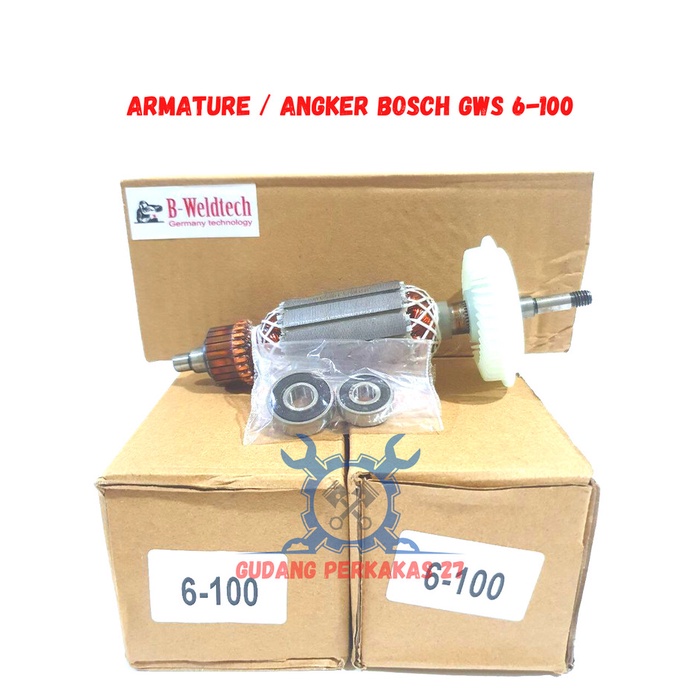 [BAYAR DITEMPAT] Armature / Angker Bosch Gws 6-100  Angker Gurinda Bosch Gws 6-100 / Perlengkapan Ru