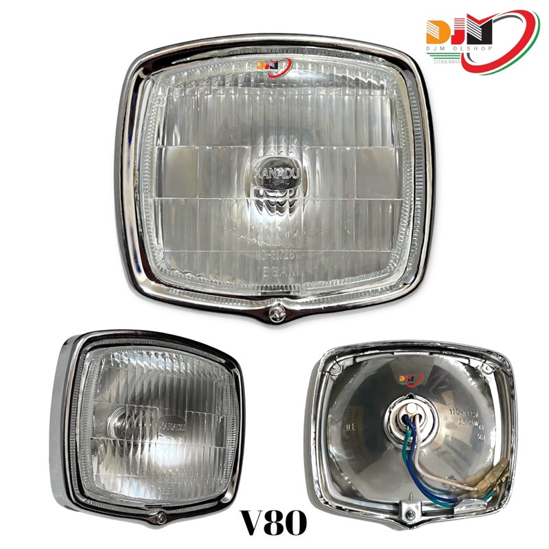 Reflektor Lampu Depan V80 Plus Bohlam Dan Fiting XANADU TIAWAN Original