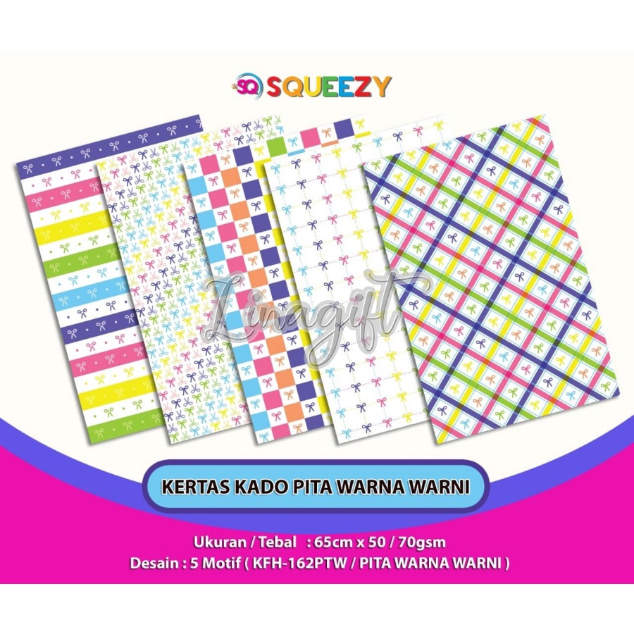 ( 5 Lembar ) KERTAS KADO SQ DOFF - GIFT WRAPPING PAPER LOVE / HEART / PITA / RIBBON / FLOWER / BUNGA / VALENTINE PINK RED ROMANTIC - WEDDING ENGAGEMNET PROPOSAL / PERNIKAHAN NIKAH TUNANGAN