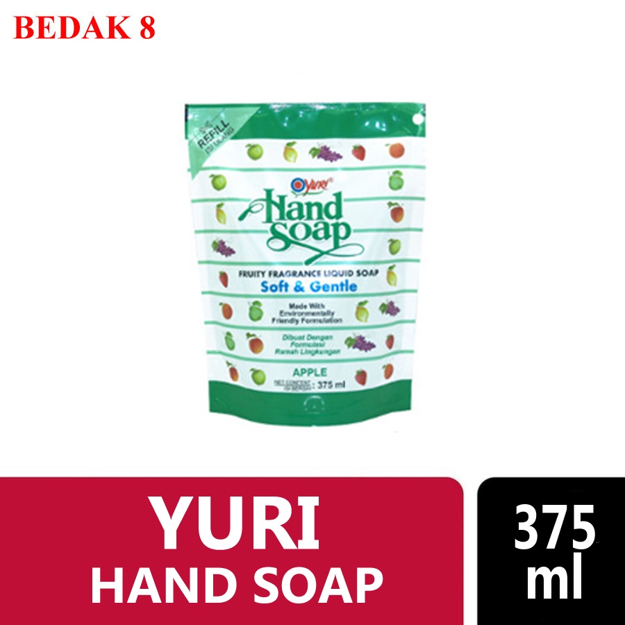 Yuri Hand Soap 375 ml Refill/ Sabun Cuci Tangan Yuri Pouch 375 ml