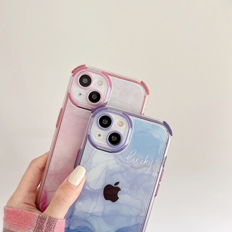 Purple Staryy Sky Casing hp IPhone 11 12 13 14 Pro Max 14 Plus Shockproof Motif Langit Berbintang Ungu Pink CASE IPHONE 11