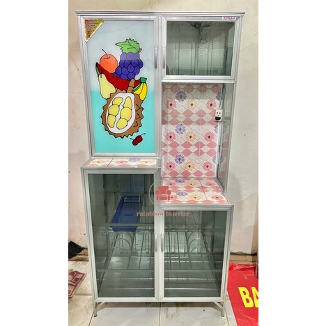 Jual Rak Lemari Piring Pintu Keramik Kaca Magicom Gd Shopee Indonesia