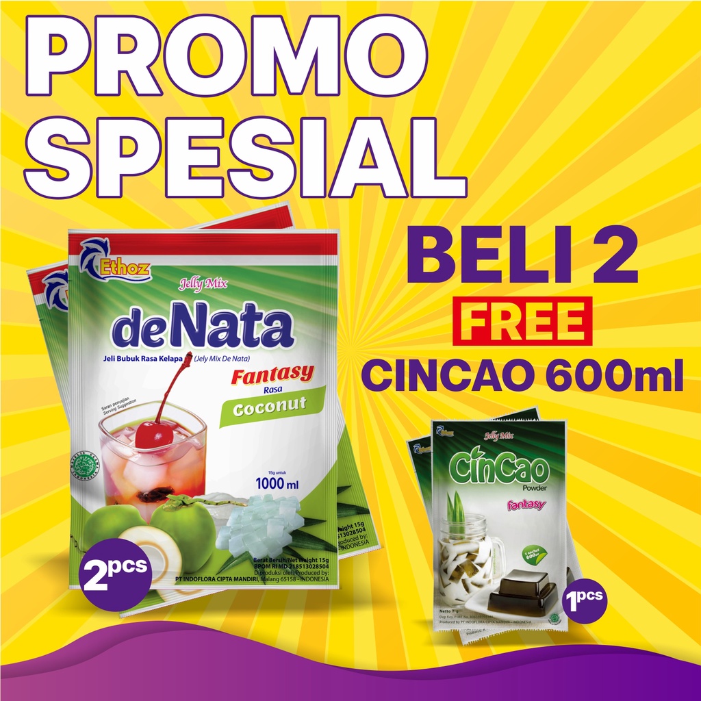 

Agar-agar Jeli | Promo Spesial Beli 2 deNata All Varian free Cincao 600ml