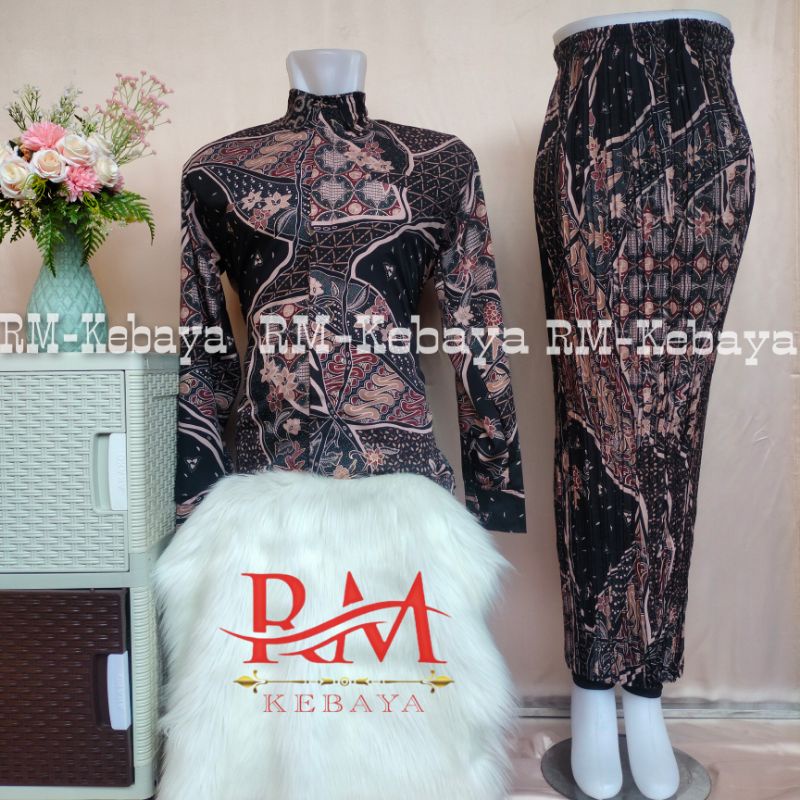 Baju Kemeja Batik Couple Rok Plisket Batik Kondangan